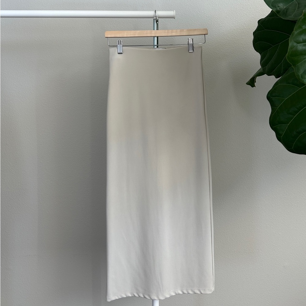 Mango Cream Midi Skirt